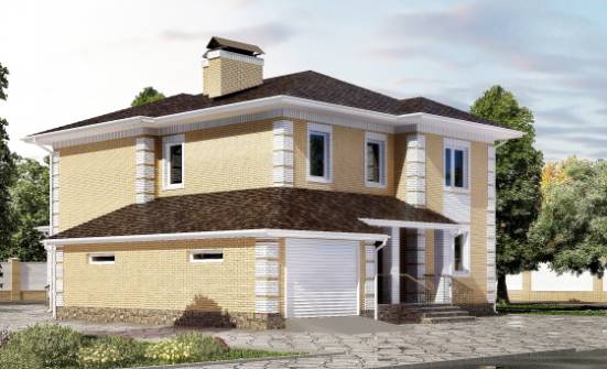 220-006-Л Проект двухэтажного дома, гараж, современный домик из блока Гусиноозерск | Проекты домов от House Expert