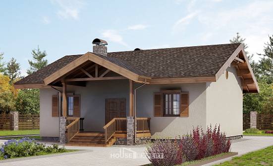 090-002-Л Проект одноэтажного дома, простой коттедж из кирпича Гусиноозерск | Проекты домов от House Expert