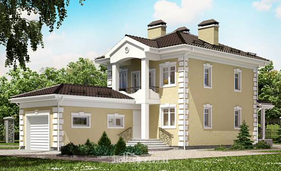 150-006-Л Проект двухэтажного дома и гаражом, экономичный домик из бризолита Северобайкальск | Проекты домов от House Expert