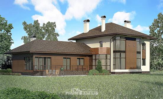 300-001-П Проект двухэтажного дома, современный дом из кирпича Северобайкальск | Проекты домов от House Expert