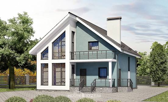 170-006-П Проект двухэтажного дома с мансардой, компактный дом из бризолита Улан-Удэ | Проекты домов от House Expert