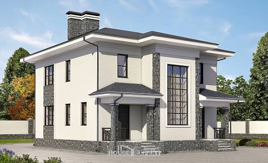 155-011-П Проект двухэтажного дома, недорогой загородный дом из поризованных блоков Гусиноозерск | Проекты домов от House Expert