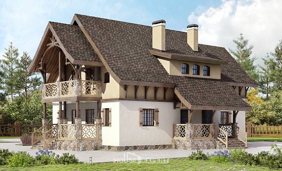 180-014-Л Проект двухэтажного дома мансардой, скромный домик из теплоблока Гусиноозерск | Проекты домов от House Expert