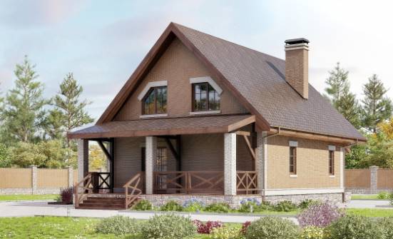 160-011-Л Проект двухэтажного дома с мансардой, простой коттедж из пеноблока Гусиноозерск | Проекты домов от House Expert