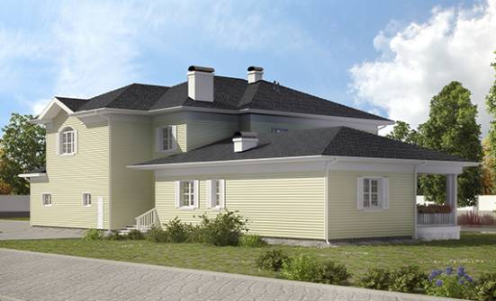 410-002-Л Проект двухэтажного дома и гаражом, классический загородный дом из пеноблока Гусиноозерск | Проекты домов от House Expert