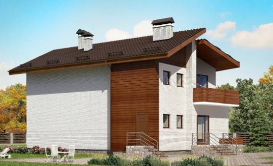 180-009-П Проект двухэтажного дома мансардный этаж, простой коттедж из кирпича Северобайкальск | Проекты домов от House Expert