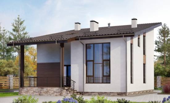 140-005-П Проект двухэтажного дома с мансардным этажом, экономичный загородный дом из бризолита Северобайкальск | Проекты домов от House Expert