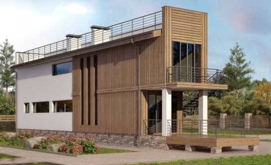 100-003-Л Проект двухэтажного дома, бюджетный дом из твинблока Северобайкальск | Проекты домов от House Expert