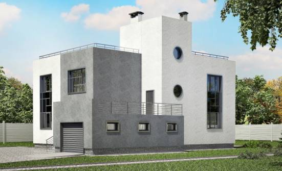 255-001-П Проект двухэтажного дома, гараж, современный домик из арболита Улан-Удэ | Проекты домов от House Expert