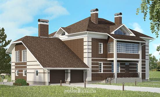 505-002-Л Проект трехэтажного дома, гараж, уютный загородный дом из кирпича Гусиноозерск | Проекты домов от House Expert