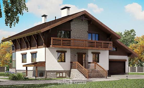 420-001-П Проект трехэтажного дома мансардный этаж, гараж, большой загородный дом из кирпича Гусиноозерск | Проекты домов от House Expert