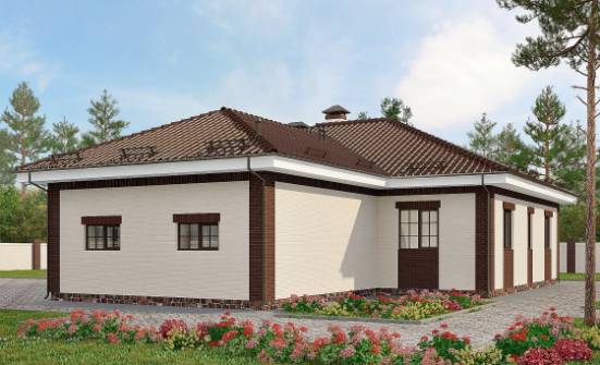 160-015-П Проект одноэтажного дома и гаражом, небольшой домик из газосиликатных блоков Улан-Удэ | Проекты одноэтажных домов от House Expert