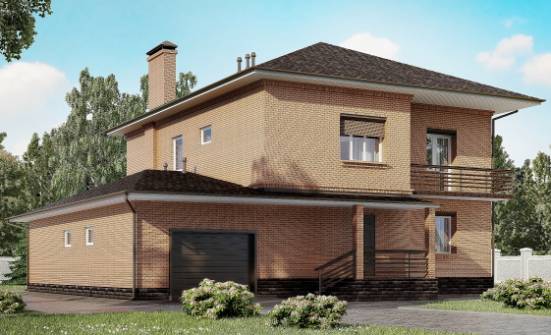 245-003-Л Проект двухэтажного дома, гараж, красивый загородный дом из кирпича Улан-Удэ | Проекты домов от House Expert
