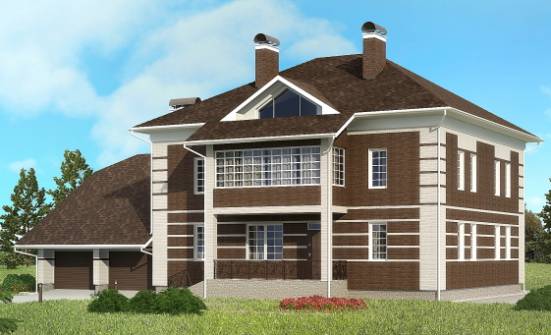 505-002-Л Проект трехэтажного дома, гараж, уютный загородный дом из кирпича Гусиноозерск | Проекты домов от House Expert