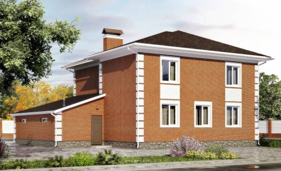 220-004-Л Проект двухэтажного дома, гараж, красивый дом из кирпича Северобайкальск | Проекты домов от House Expert