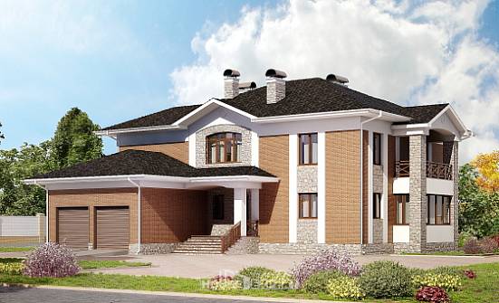 520-002-Л Проект трехэтажного дома, гараж, огромный загородный дом из бризолита Северобайкальск | Проекты домов от House Expert