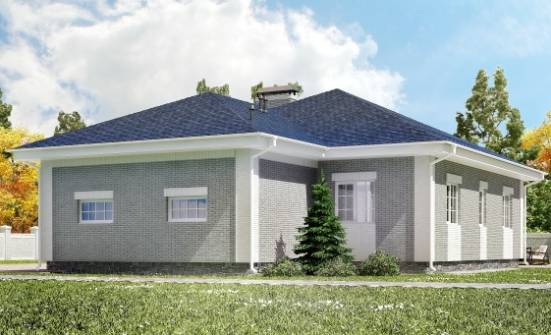 130-002-П Проект одноэтажного дома, гараж, компактный дом из газобетона Гусиноозерск | Проекты домов от House Expert