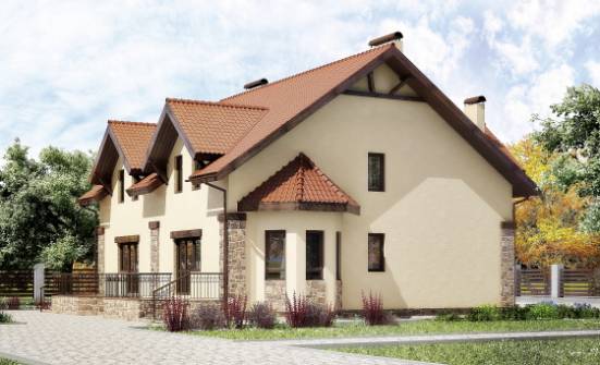 240-001-П Проект двухэтажного дома с мансардой, классический дом из арболита Северобайкальск | Проекты домов от House Expert