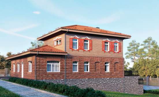 380-002-Л Проект трехэтажного дома, гараж, красивый дом из кирпича Улан-Удэ | Проекты домов от House Expert
