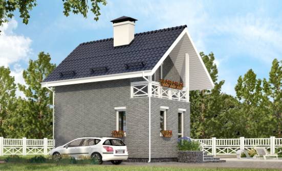 045-001-П Проект двухэтажного дома мансардой, простой домик из керамзитобетонных блоков Северобайкальск | Проекты домов от House Expert