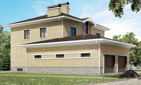350-002-Л Проект трехэтажного дома, гараж, просторный домик из кирпича Улан-Удэ | Проекты домов от House Expert