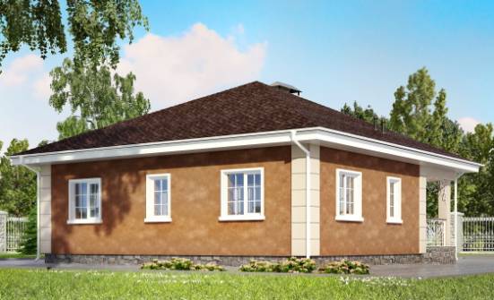 100-001-Л Проект одноэтажного дома, бюджетный коттедж из пеноблока Северобайкальск | Проекты одноэтажных домов от House Expert