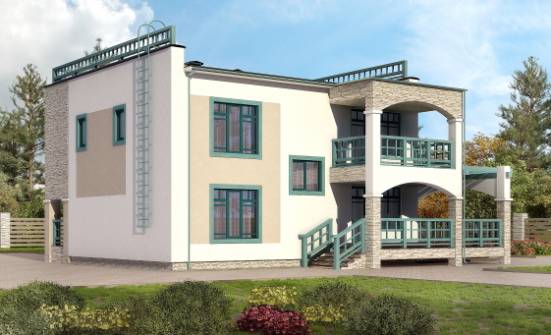150-010-П Проект двухэтажного дома, современный коттедж из кирпича Северобайкальск | Проекты домов от House Expert