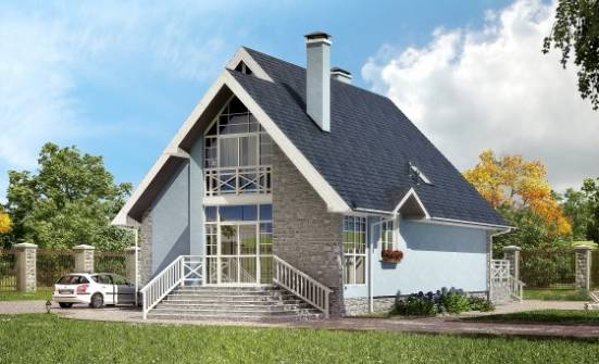 170-003-П Проект двухэтажного дома с мансардой, уютный загородный дом из газосиликатных блоков Гусиноозерск | Проекты домов от House Expert