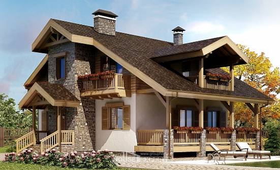 150-004-П Проект двухэтажного дома с мансардой, современный загородный дом из блока Гусиноозерск | Проекты домов от House Expert