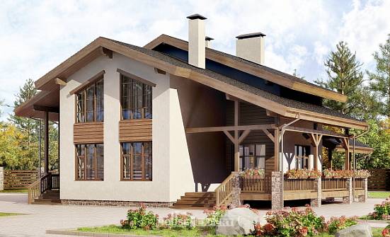 240-003-П Проект двухэтажного дома с мансардой, уютный загородный дом из кирпича Северобайкальск | Проекты домов от House Expert