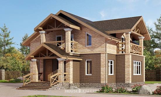 160-014-П Проект двухэтажного дома, красивый коттедж из арболита Северобайкальск | Проекты домов от House Expert