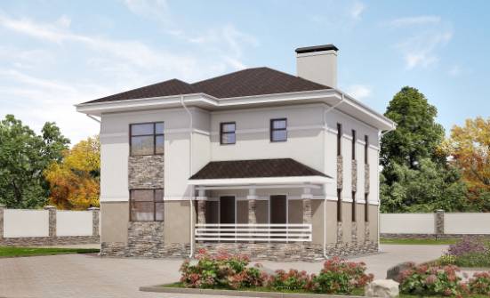 150-014-П Проект двухэтажного дома, классический коттедж из блока Гусиноозерск | Проекты домов от House Expert
