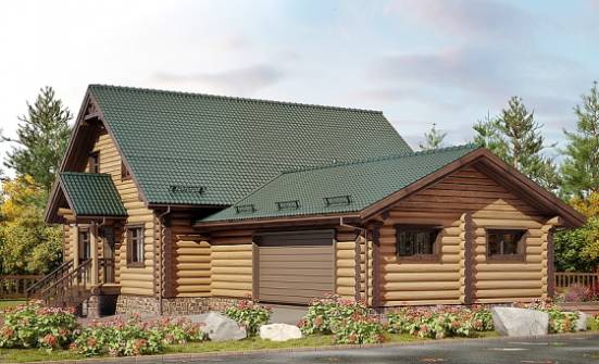 270-002-П Проект двухэтажного дома мансардой, гараж, уютный загородный дом из дерева Северобайкальск | Проекты домов от House Expert