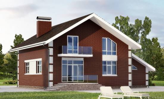180-001-Л Проект двухэтажного дома мансардой и гаражом, бюджетный дом из газобетона Гусиноозерск | Проекты домов от House Expert