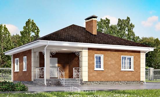 100-001-Л Проект одноэтажного дома, бюджетный коттедж из пеноблока Северобайкальск | Проекты домов от House Expert