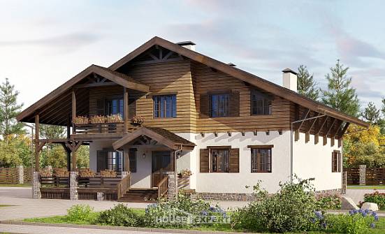 260-001-П Проект двухэтажного дома с мансардой, классический загородный дом из кирпича Северобайкальск | Проекты домов от House Expert