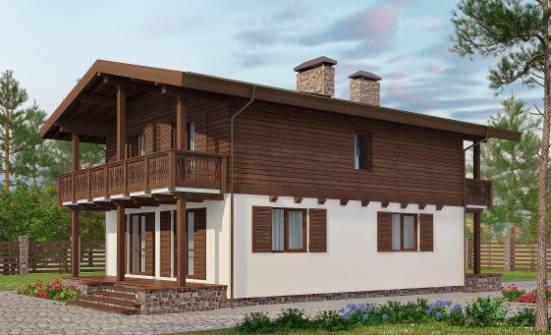 150-016-Л Проект двухэтажного дома с мансардой, красивый загородный дом из газобетона Гусиноозерск | Проекты домов от House Expert
