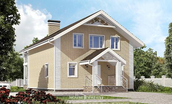 150-007-Л Проект двухэтажного дома мансардный этаж, бюджетный домик из твинблока Северобайкальск | Проекты домов от House Expert
