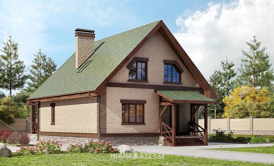 160-011-П Проект двухэтажного дома с мансардным этажом, уютный дом из газобетона Гусиноозерск | Проекты домов от House Expert