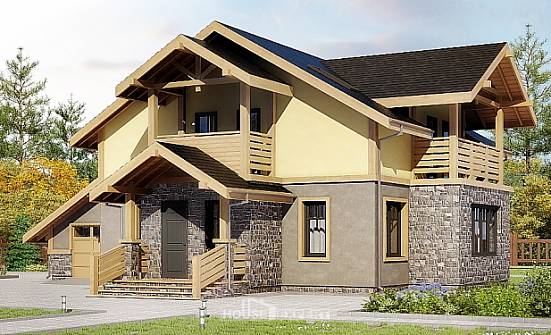 180-011-П Проект двухэтажного дома мансардный этаж и гаражом, бюджетный домик из теплоблока Улан-Удэ | Проекты домов от House Expert