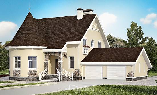 275-001-Л Проект двухэтажного дома с мансардным этажом, гараж, уютный дом из кирпича Гусиноозерск | Проекты домов от House Expert