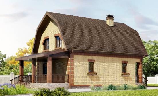 130-005-Л Проект двухэтажного дома с мансардой, классический загородный дом из теплоблока Северобайкальск | Проекты домов от House Expert