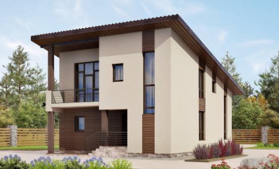 140-005-Л Проект двухэтажного дома мансардой, доступный загородный дом из твинблока Гусиноозерск | Проекты домов от House Expert