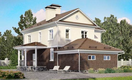 190-002-Л Проект двухэтажного дома и гаражом, просторный дом из теплоблока Гусиноозерск | Проекты домов от House Expert