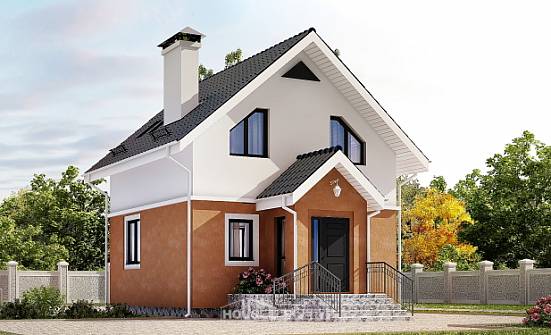 070-001-Л Проект двухэтажного дома мансардой, красивый коттедж из блока Северобайкальск | Проекты домов от House Expert