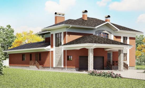 400-002-Л Проект двухэтажного дома и гаражом, уютный дом из кирпича Гусиноозерск | Проекты домов от House Expert