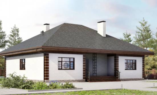 135-003-П Проект одноэтажного дома, бюджетный загородный дом из пеноблока Северобайкальск | Проекты домов от House Expert