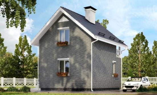 045-001-П Проект двухэтажного дома мансардой, простой домик из керамзитобетонных блоков Северобайкальск | Проекты домов от House Expert