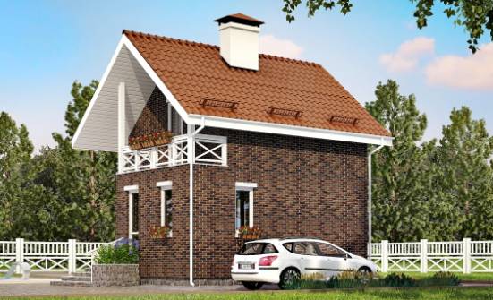 045-001-Л Проект двухэтажного дома с мансардой, дешевый загородный дом из блока Северобайкальск | Проекты домов от House Expert