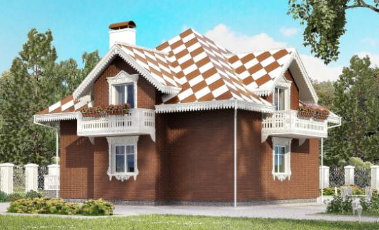 155-003-Л Проект двухэтажного дома с мансардным этажом и гаражом, простой дом из теплоблока Гусиноозерск | Проекты домов от House Expert